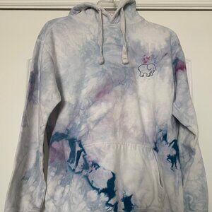 Ivory Ella Elephant Tie Dye Hoodie Sweatshirt 100% Organic Cotton - XS